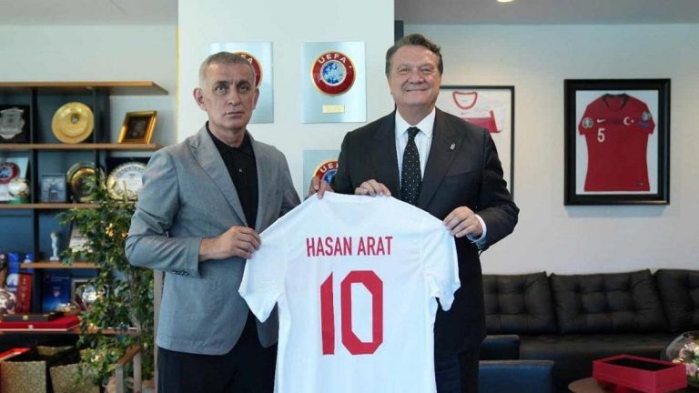 Hasan Arat, İbrahim Hacıosmanoğlu'nu ziyaret etti
