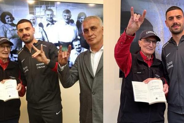 A Milli Takım’dan Prof. Dr. Aziz Sancar’a ziyaret! Bozkurt işaretli poz dikkat çekti
