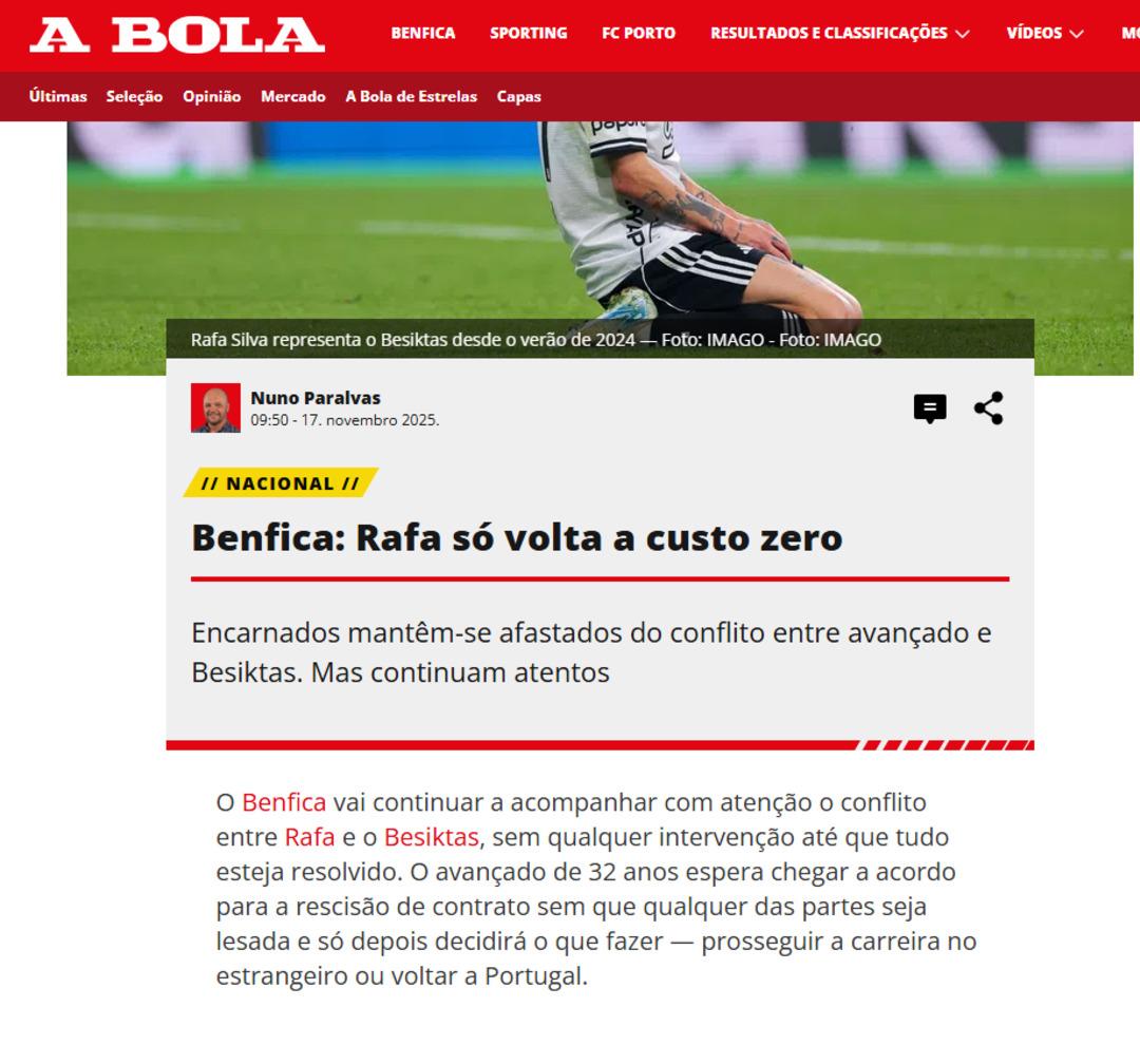 Beşiktaş'ın Rafa Silva'sında kritik gelişme! İddia şu ki